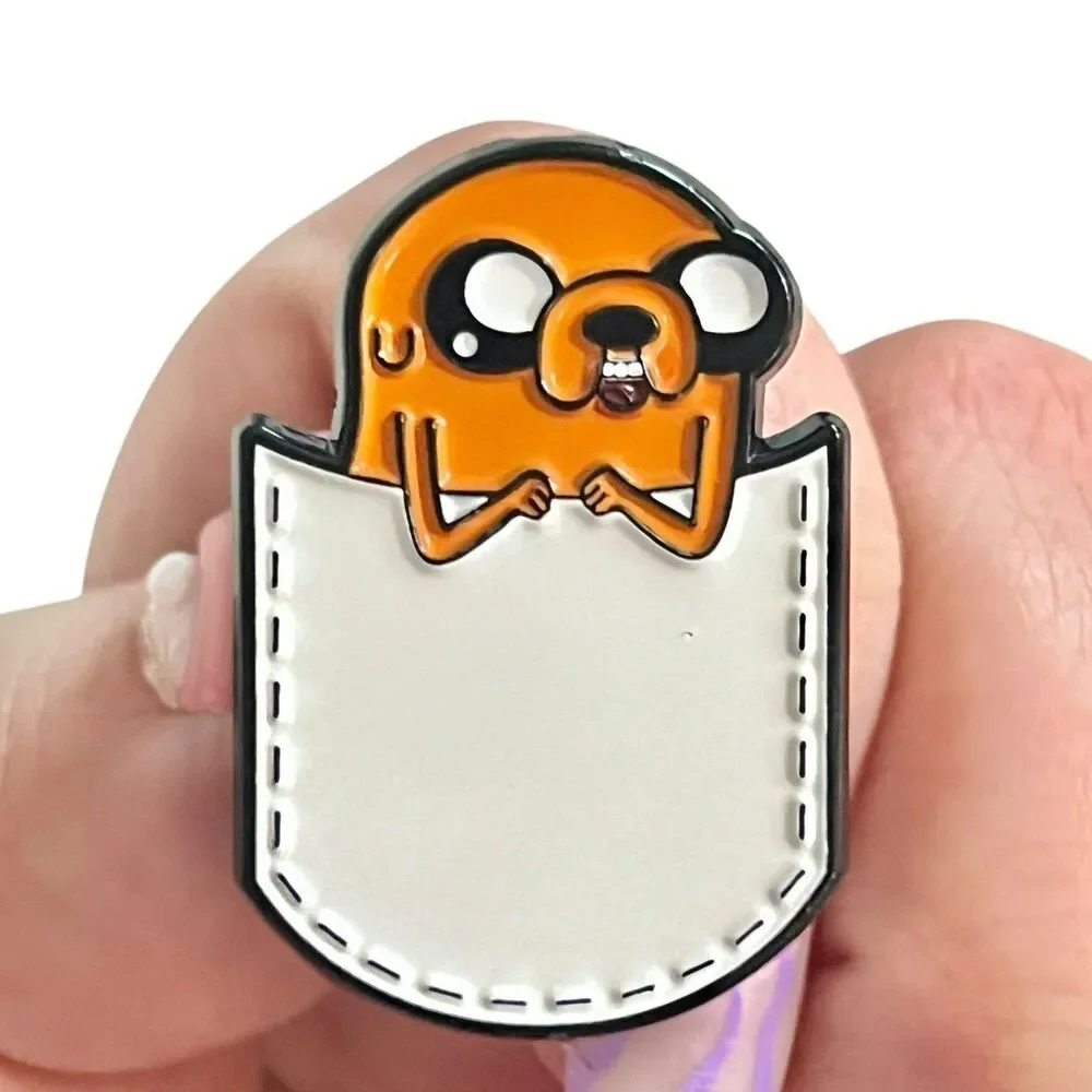 Adventure Time Jake in your Pocket Enamel Pin! So Adorable